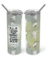 Cute Cats Skinny Tumbler QTCATST120722A6