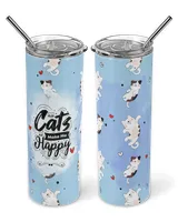 Cute Cats Skinny Tumbler QTCATST120722A7