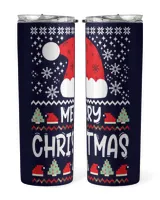 Merry Christmas Santa Hat Skinny Tumbler