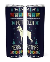 Rottweiler Merry Christmas Skinny Tumbler