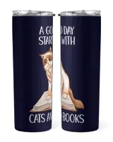Cat And Books A Good Day Starts With Cats And Books  OnepixArt
