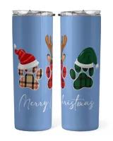 Paw Dogs Merry Christmas Wine Tumbler (12 oz)