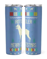 Rottweiler Merry Christmas Skinny Tumbler