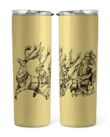 Reindeer Pulls Santa's Sleigh Insulated Mug