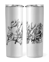 Reindeer Pulls Santa's Sleigh Insulated Mug