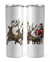 Santa Claus sitting on a reindeer-drawn sleigh Premium Water Bottle