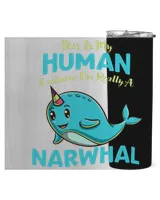 This Is My Human Costume Im Really A Narwhal Halloween T-Shirt