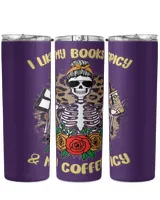 I Like My Books Spicy And My Coffee Icy Women Skeleton
