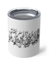 Reindeer Pulls Santa's Sleigh Insulated Mug