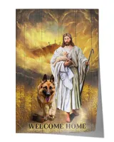 Jesus And German Shepherd Walking