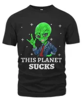 Funny Alien in Jean Jacket 2This Planet Sucks