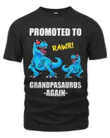 Promoted To Grandpa Again TShirt Dinosaur Grandpa Again