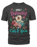 Cats and Yarn Addicted Funny Crochet Woman