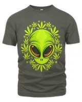 Funny Alien Marijuana UFO Weed Cannabis Design Marihuana