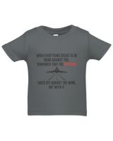 When everything seems to be going against you, remember that the airplane takes off against the wind, not with it Infant Jersey T-Shirt charcoal 