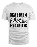 Real men marry pilots Unisex Standard T-Shirt white 