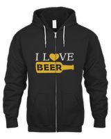 I Love Beer Beer Shirt For Beer Lover With Free Shipping, Great Gift For Fathers Day Men's Zip Hoodie black 
