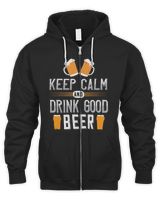 Keep Calm And Drink Good Beer Beer Shirt For Beer Lover With Free Shipping, Great Gift For Fathers Day Men's Zip Hoodie black 