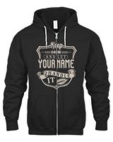 Keep Calm And Let YOUR NAME .Handle It. Design Your Own T-shirt Men's Zip Hoodie black 