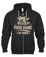 Relax YOUR NAME Is Here . Custom T-Shirt Printing Men's Zip Hoodie black 