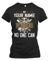 If YOUR NAME Can't Fix It . No One Can . Design Your Own T-shirt Online Women's Premium Slim Fit Tee black 