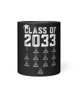 Class of 2033 Grow With Me Shirt With Space For Checkmarks T-Shirt Black Mug black 11oz