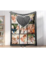 Personalized A Hug Sent From Heaven Dad Memorial Blanket With Pictures Photo Collage Sherpa Fleece Blanket FBL80 Cozy Plush Fleece Blanket white 30x40in