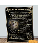 Personalized Don't Cry Sweet Mama Dog Pet Memorial Blanket FBL98 Cozy Plush Fleece Blanket white 30x40in