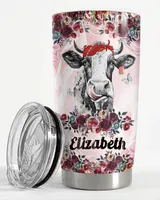 Personalized Cow Tumbler Just A Girl Who Loves Cows Full Printed Stainless Steel Tumbler (20oz) white 20oz