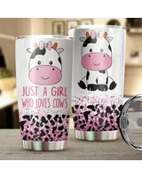 Just A Girl Who Loves Cows Full Printed Stainless Steel Tumbler (20oz) white 20oz