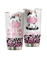 Just A Girl Who Loves Cows Full Printed Stainless Steel Tumbler (20oz) white 20oz