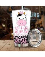 Just A Girl Who Loves Cows Full Printed Stainless Steel Tumbler (20oz) white 20oz