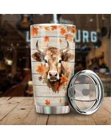 Just A Girl Who Loves Cows Fall Full Printed Stainless Steel Tumbler (20oz) white 20oz