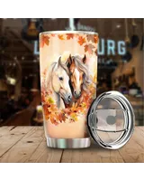 Just A Girl Who Love Horses Fall Tumbler 20oz Full Printed Stainless Steel Tumbler (20oz) white 20oz