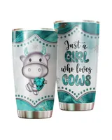 Cow Tumbler With Lid Insulated Travel Cup 20oz Jewelry Style Full Printed Stainless Steel Tumbler (20oz) white 20oz