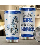 Just A Girl Who Loves Horses Tumbler Jewelry Style 20oz Full Printed Stainless Steel Tumbler (20oz) white 20oz