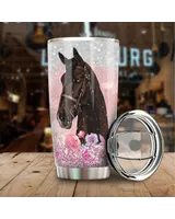 Just a Girl Who Loves Horses Flower Full Printed Stainless Steel Tumbler (20oz) white 20oz