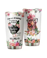 I Never Dreamed I'd Grow Up To Be A Crazy Chicken Lady Full Printed Stainless Steel Tumbler (20oz) white 20oz