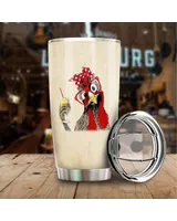 Let Me Pour You A Tall Glass Lady Chicken Full Printed Stainless Steel Tumbler (20oz) white 20oz