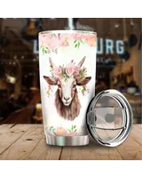 Once Upon A Time There Was A Girl Who Really Loved Goats Full Printed Stainless Steel Tumbler (20oz) white 20oz