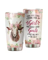 Once Upon A Time There Was A Girl Who Really Loved Goats Full Printed Stainless Steel Tumbler (20oz) white 20oz