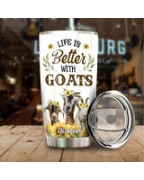 Personalized Life Is Better With Goats Sunflower Full Printed Stainless Steel Tumbler (20oz) white 20oz Personalized Life Is Better With Goats Sunflower Full Printed Stainless Steel Tumbler (20oz) white 20oz