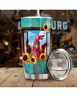 I Just Freaking Love Chickens OK Sunflower Full Printed Stainless Steel Tumbler (20oz) white 20oz