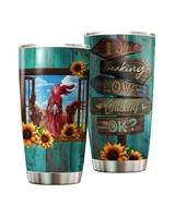I Just Freaking Love Chickens OK Sunflower Full Printed Stainless Steel Tumbler (20oz) white 20oz