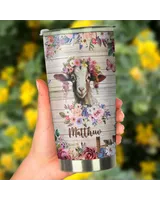 Personalized Just A Girl Who Loves Goat Flower Full Printed Stainless Steel Tumbler (20oz) white 20oz Personalized Just A Girl Who Loves Goat Flower Full Printed Stainless Steel Tumbler (20oz) white 20oz