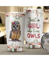Just A Girl Who Loves Owls Full Printed Stainless Steel Tumbler (20oz) white 20oz