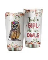 Just A Girl Who Loves Owls Full Printed Stainless Steel Tumbler (20oz) white 20oz