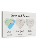 Personalized Custom Hello Will You I Do Map Canvas Print CS76 Ready To Hang Landscape Canvas white 14x11in