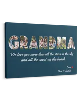 Personalized Custom Grandma Photo Canvas CS113 Ready To Hang Landscape Canvas white 14x11in