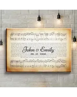 Personalized Custom Song Lyrics Prints Canvas CS137 Ready To Hang Landscape Canvas white 14x11in